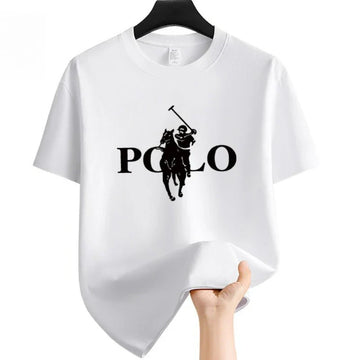 Summer Men's Summer Fashion Brand Clothing  Casual Business Shorts Loose Sleeve Versatile Round Neck T-Shirt  Breathable T-Shirt