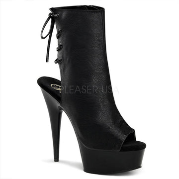 DELI-1018 PU Leather Ankle Boots Black Red White