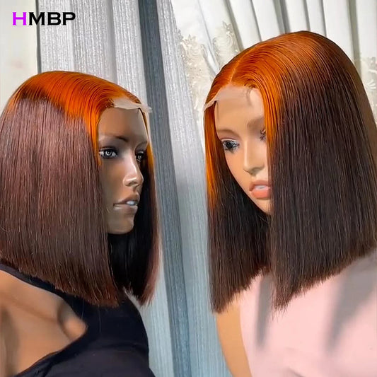 Vietnamese Super Double Drawn 350 Density Human Hair Hd Lace Frontal Wigs Bone Straight 13x6 Bob Wig Lace Front Human Hair Wigs