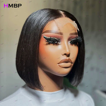 Straight Bob 13×6 HD Lace Front Wig Super Double Drawn Human Hair Glueless Lace Frontal Wigs Human Hair Pre Plucked For Woman