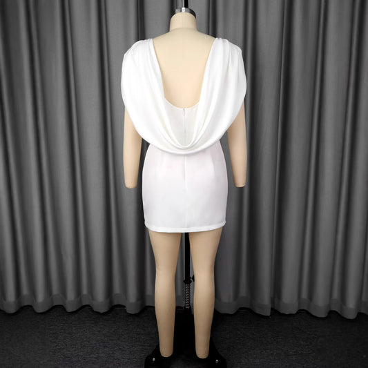 White Short Dress Women Gown Dresses Sexy Vestidos Y2k Streetwear Elegant Party Night Work High Waist Halter Sleeveless Evening