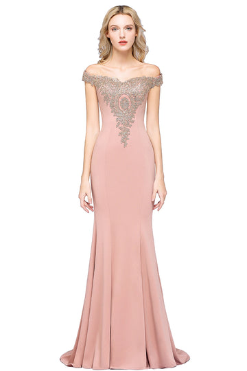 Women Evening Dresses Evening Prom Formal Gowns Wedding Party Long Dress Lace Applique Off Shoulder Dresses Gala
