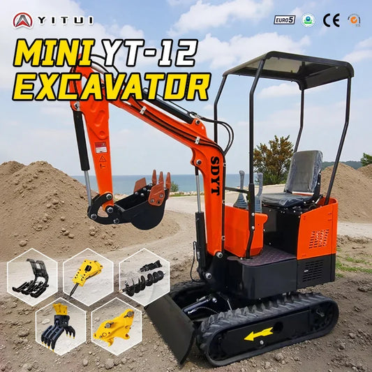 Europe Agriculture Mini Excavator 1Ton Top Quality Hydraulic 1000kg Small Digger Crawler Micro Excavator 1.2Ton Customized Price