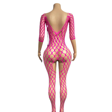 Sexy Lingerie Fishnet  Bodysuit Nightclub Open Crotch Women Underwear Babydoll Dresses Mesh Sex Body Stockings