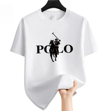 Summer Men's Summer Fashion Brand Clothing  Casual Business Shorts Loose Sleeve Versatile Round Neck T-Shirt  Breathable T-Shirt