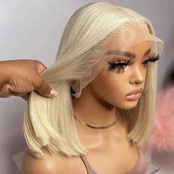 613 Honey Blonde Short Bob 13x6 Lace Front 100% Human Hair Wigs Closure Bone Straight 13x4 HD Lace Frontal Human Hair Wigs