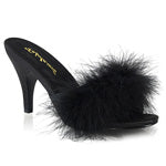 AMOUR-03 Blk Pu-Fur, 3" Heel Item # (SKU): AMO03/BPU Size: 5-16