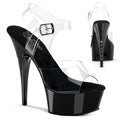 CAPTIVA-608 6" Heel Size: 5-13 6" (15.2cm) Heel (4.4cm) Platform Slide with Rhinestone on Back of Heel