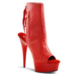 DELIGHT-1019 6" Heel 6" (15.2cm) Stiletto Heel, 1 3/4" (4.5cm) Platform Open Toe/Heel Fringe Ankle Boot, Inner Side Zip Closure