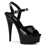 DELIGHT-609 Blk Pat/Blk, 6" Heel, 1 3/4" PF Item # (SKU): DEL609/B/M Size: 5-14